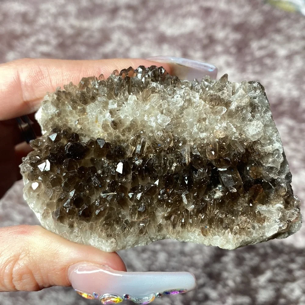 Smokey quartz cluster rock gem - Picture 3 of 6
